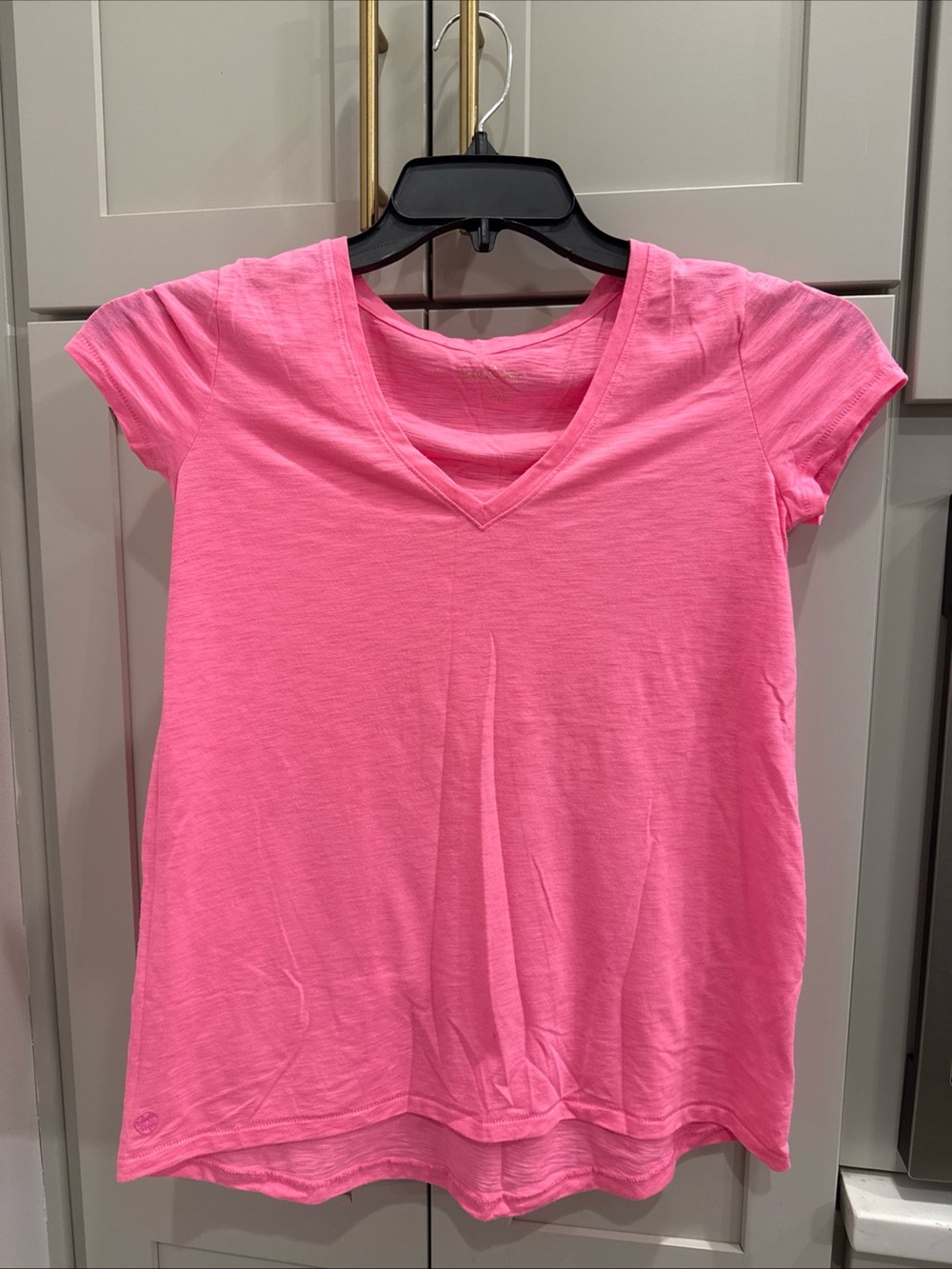 XXS Pink Lilly Pulitzer Etta NEW Tee V Neck Solid Small